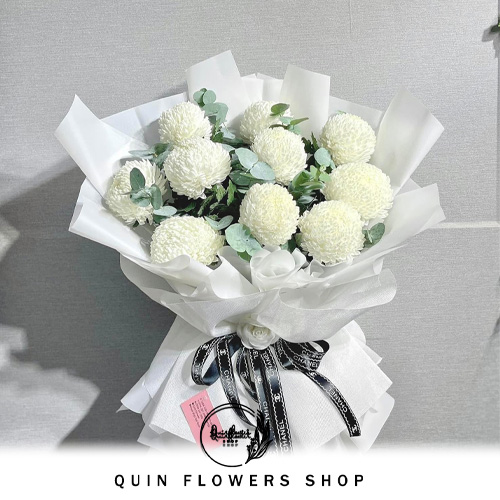 Bó Hoa Cúc Mẫu Đơn Tone Trắng - Shop Hoa Tươi Tphcm | Điện Hoa Online Giá  Rẻ Qflower