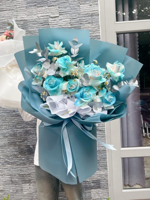 Bo Hoa Hong Xanh Blue