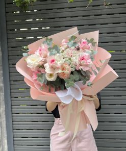 Bó hoa hồng pastel đẹp nhẹ nhàng