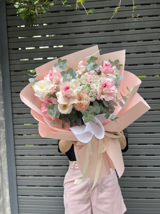 Bó hoa hồng pastel đẹp nhẹ nhàng