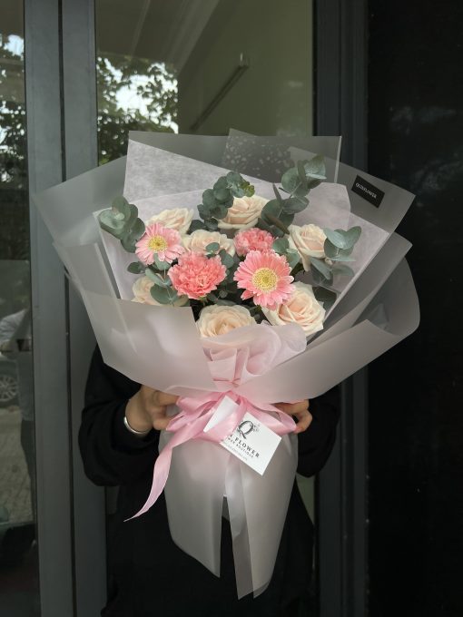 Bó hoa hồng pastel đẹp – Hoa bó sang trọng giá rẻ TP.HCM