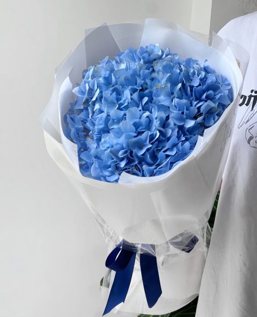 Bó hoa cẩm tú cầu xanh blue
