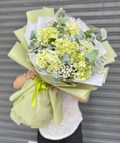 Bó Hoa Cẩm Tú Cầu Xanh Bơ – Thanh Lịch, Sang Trọng, Tặng Sinh Nhật Ý Nghĩa