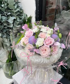 Bó Hoa Hồng Tím Pastel Kiếng Trong – Hoa Đẹp Giá Rẻ Qflower TP.HCM