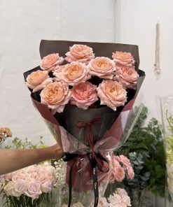 Bó hoa hồng Jubilee cam hồng – Hoa tươi giá rẻ tại Qflower TP.HCM
